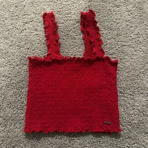 Red Ruffled Women's Top